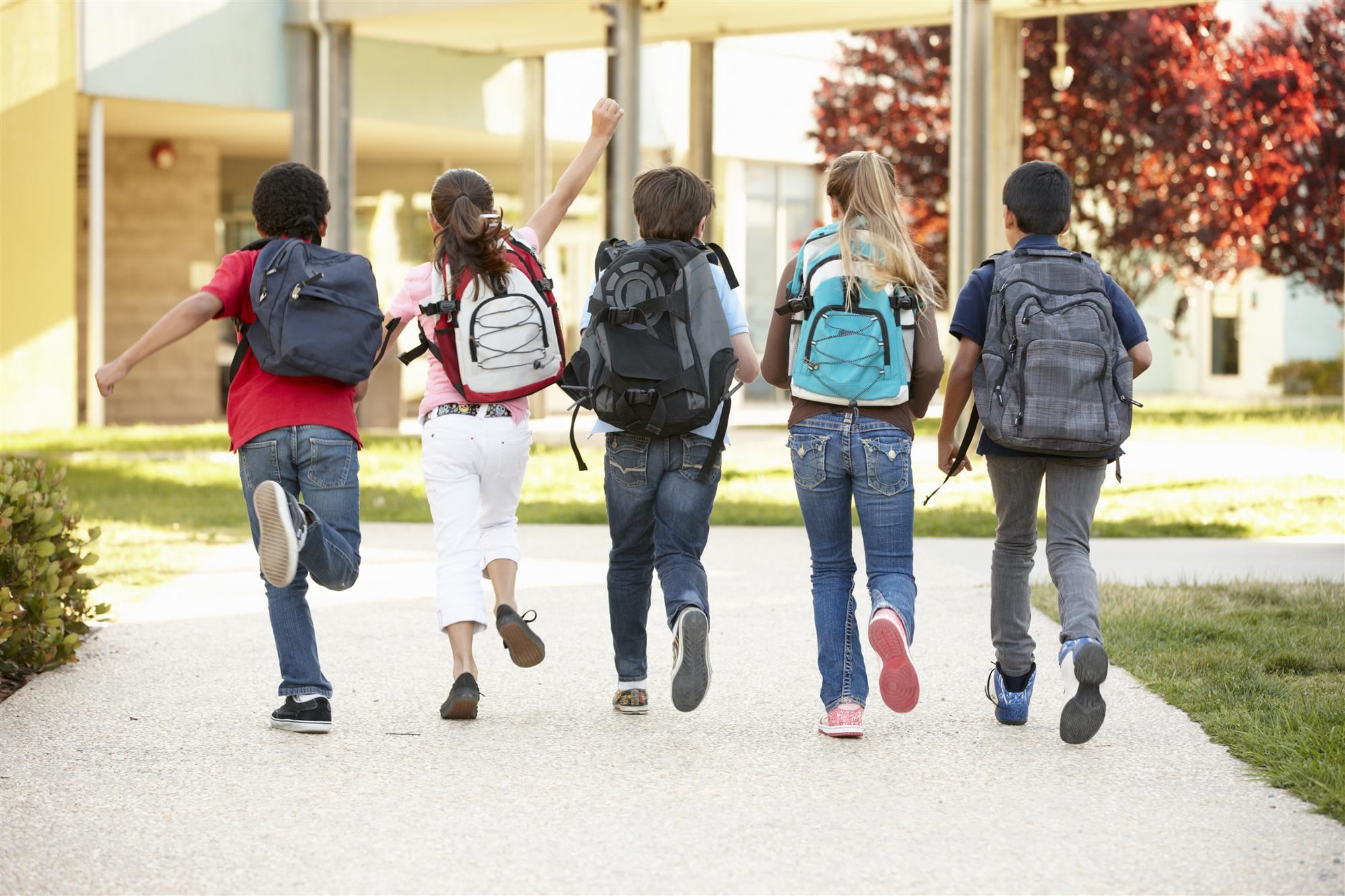 students running back to school 